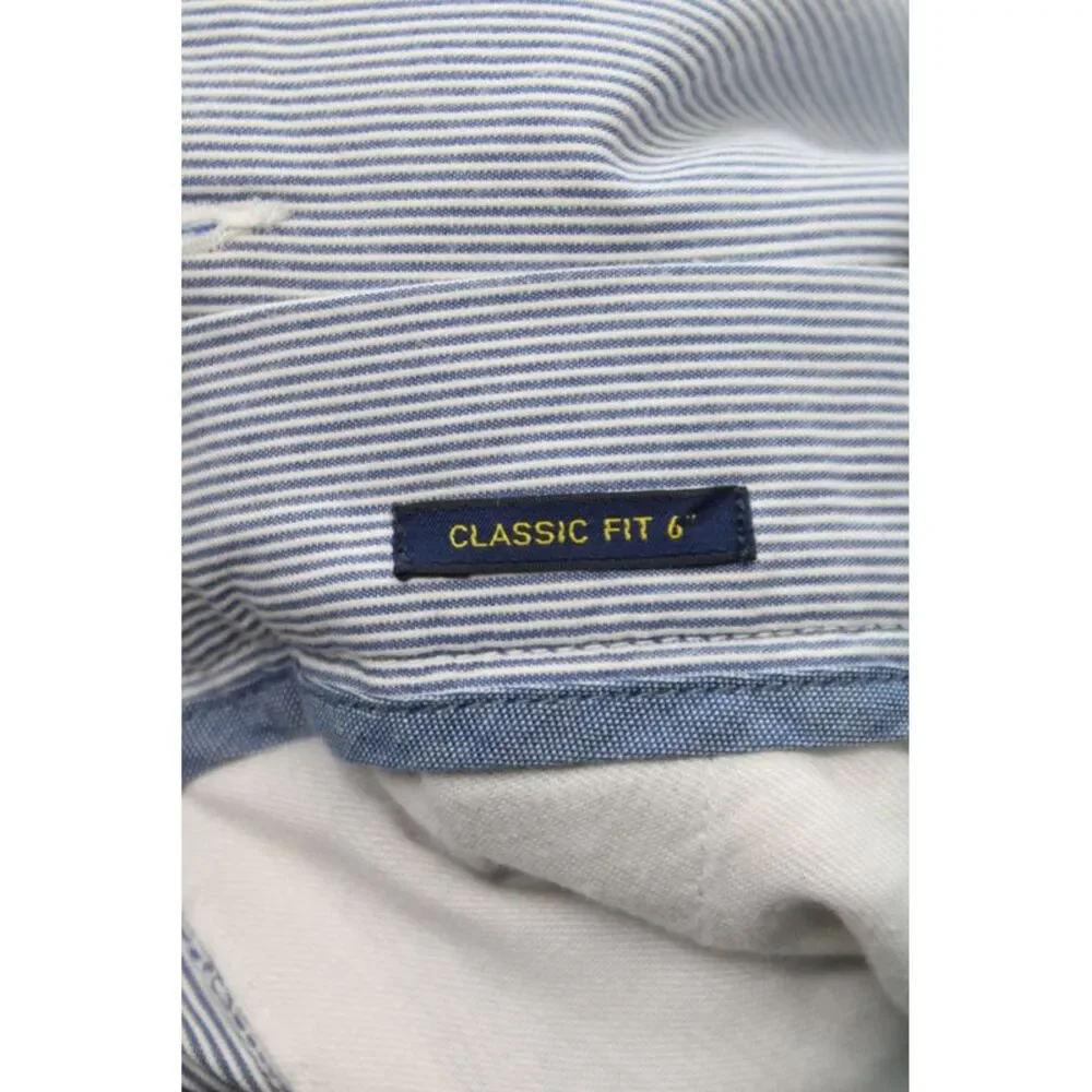 Polo Ralph Lauren Mens Chino Shorts Blue Striped Cotton Size 35